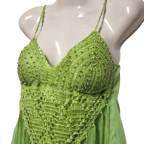 Green Belly Dance Top Sequin Adjustable Strap Tank Top Spaghetti Strap Top Tunic - Picture 2 of 10